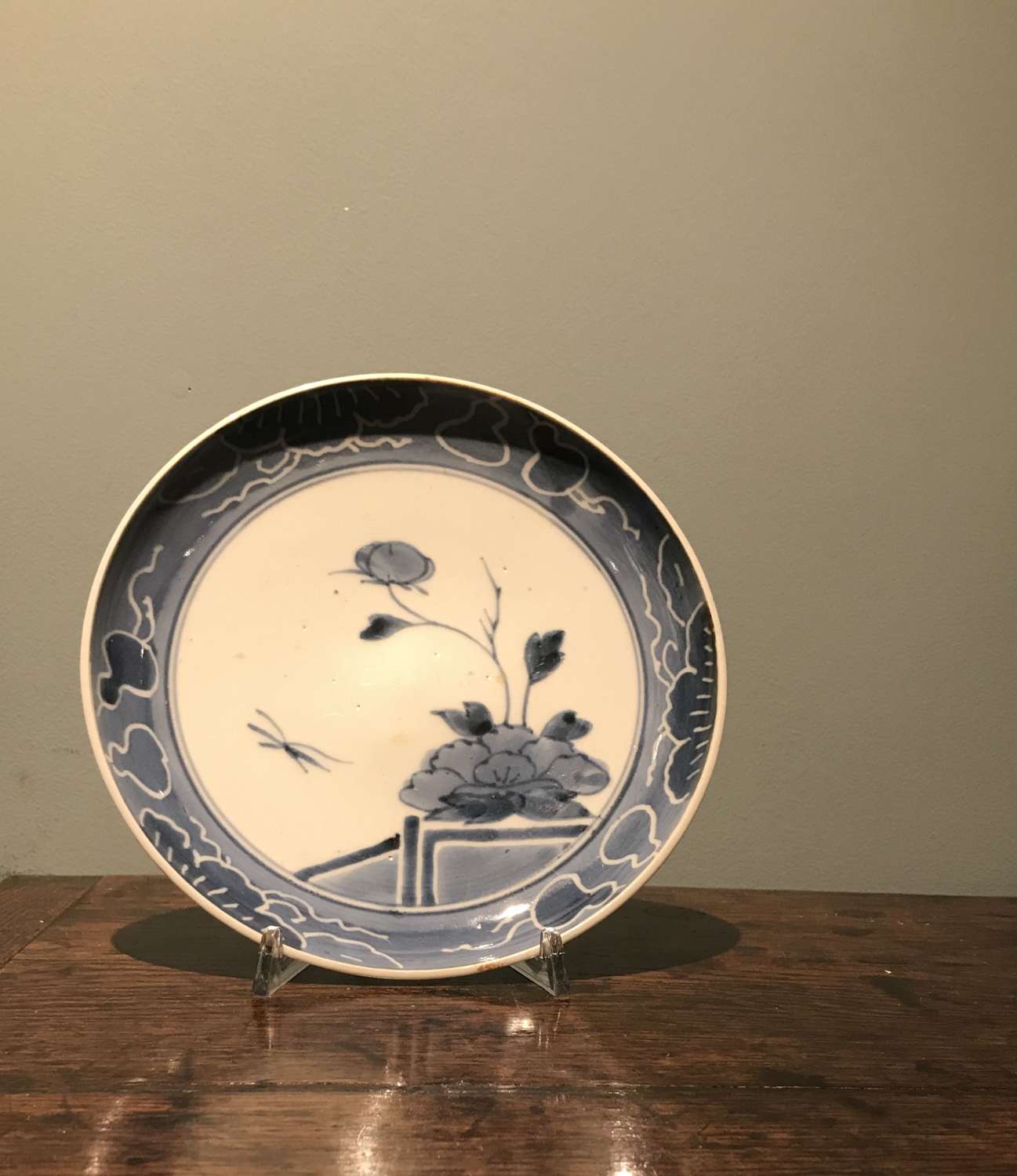 Mid 17th c. Genroku Japanese blue and white plate c. 1660
