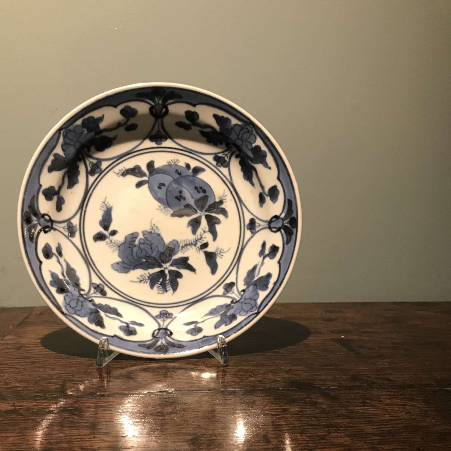 Genroku period Japanese blue and white plate c.1680