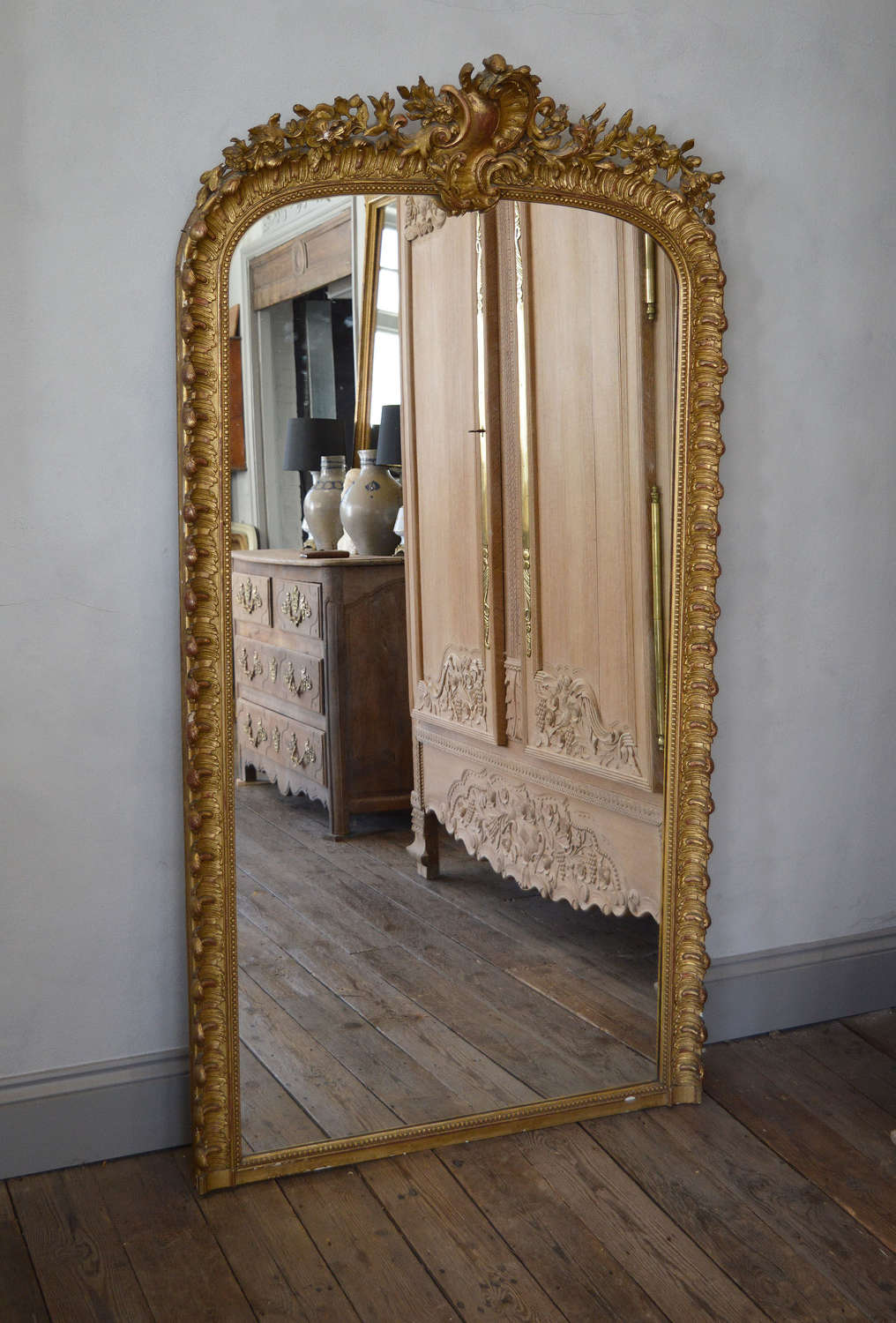 Large 19th Century Louis XV style gilt mirror