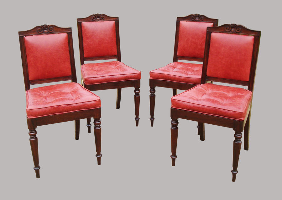 Regency set of 4 mahogany side chairs