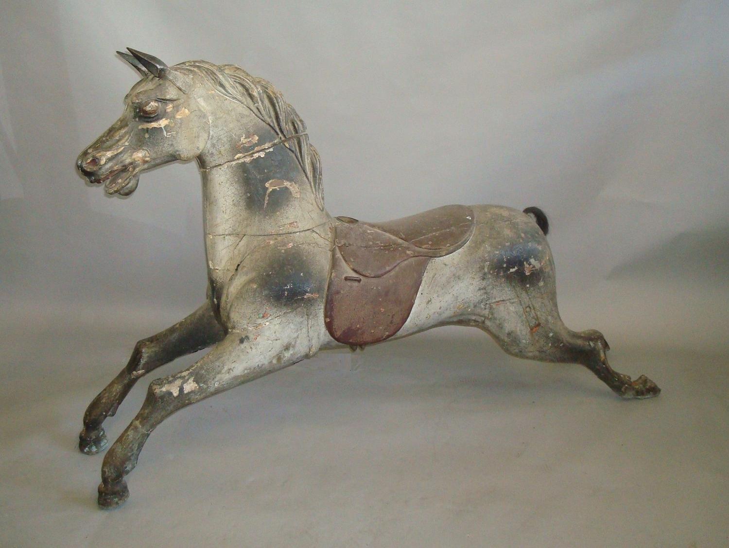 19th century carved wood carousel horse