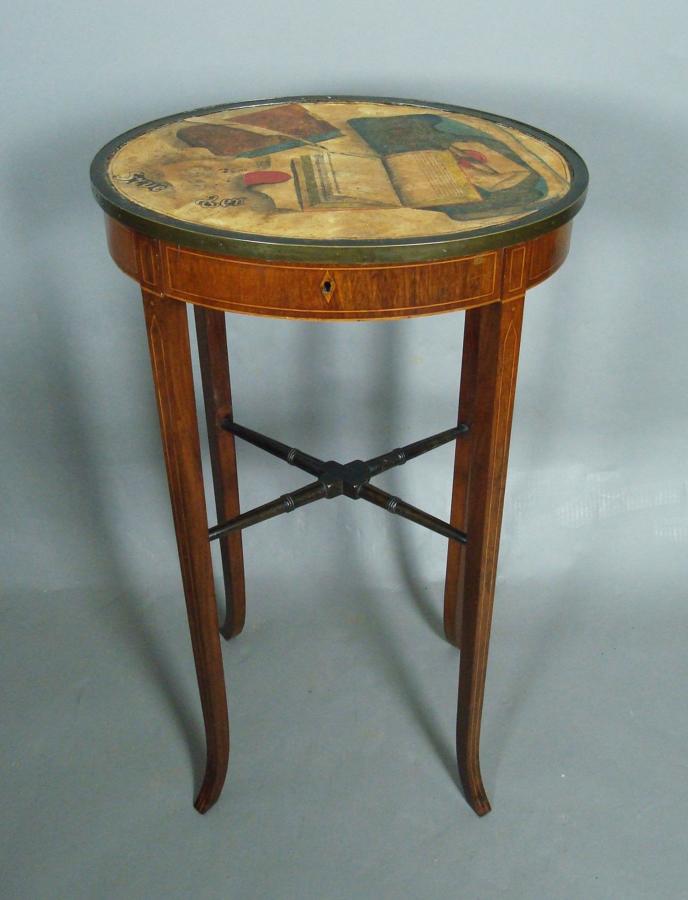 George III trompe d'oeil sewing table