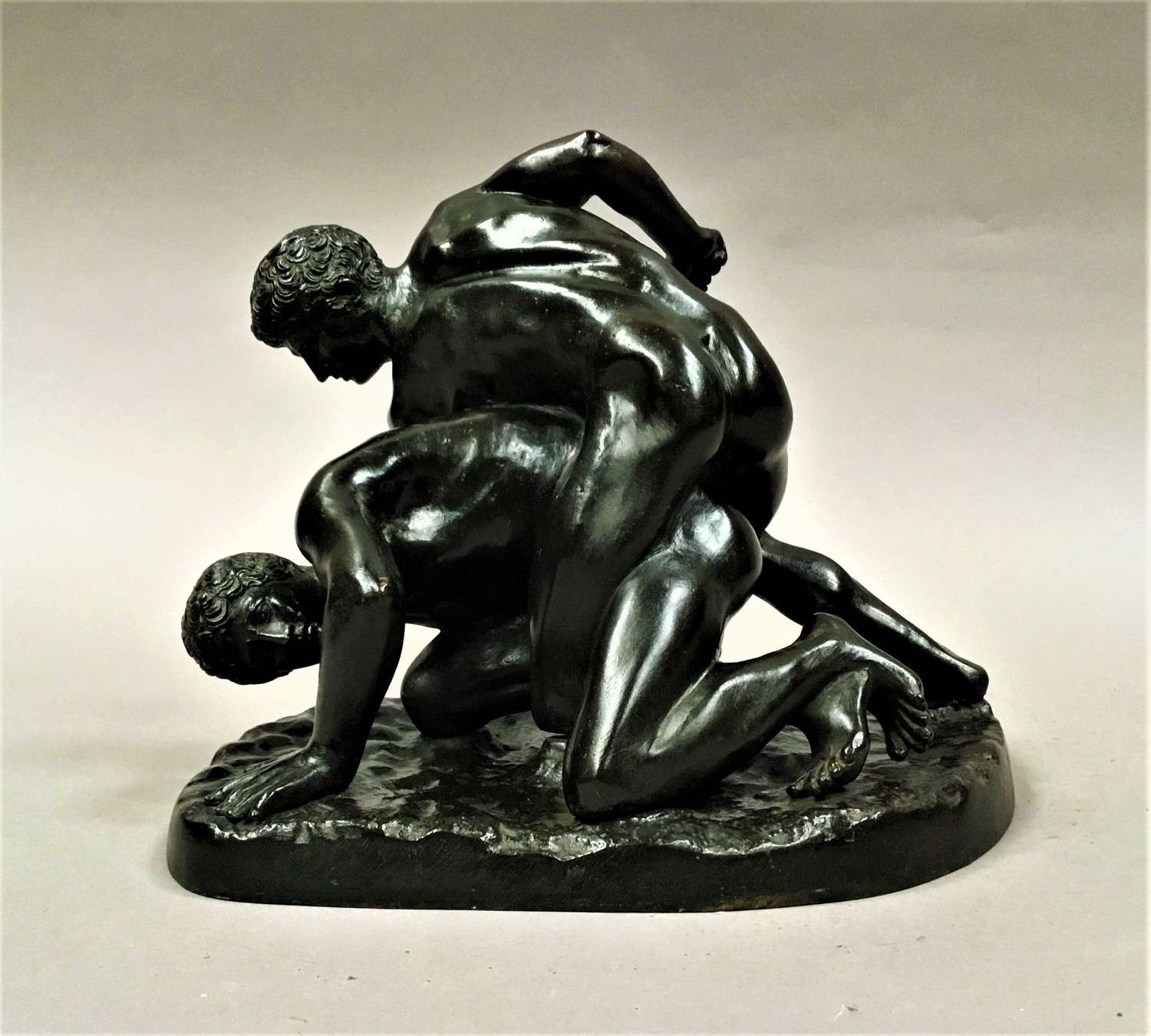 C19th bronze Grand Tour sculpture of the Uffizi Wrestlers