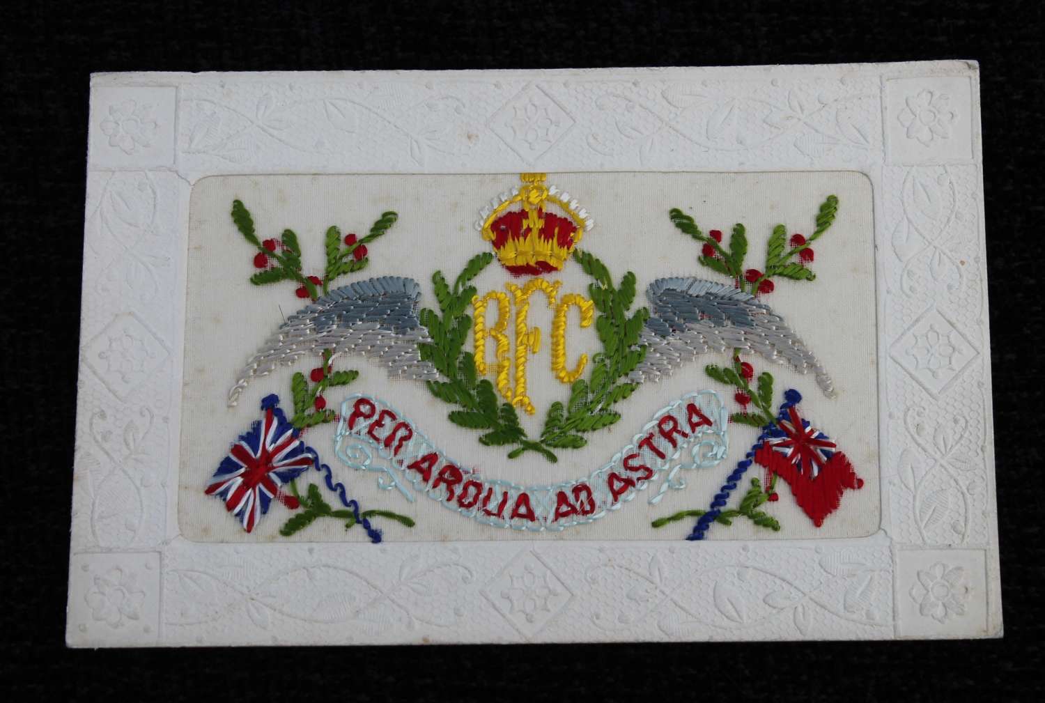 Royal Flying Corps Silk Postcard