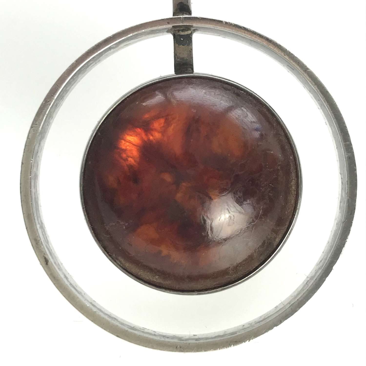 Necklace with amber pendant, Niels Erik From, Denmark c1960s