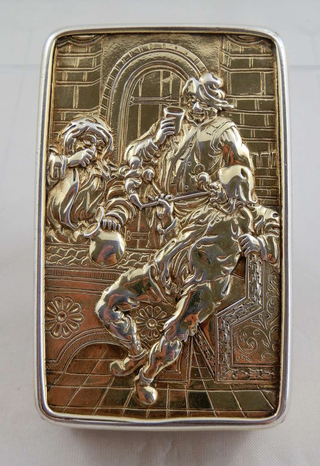 A rare George III silver gilt table snuff box. Alex. Strachan 1812