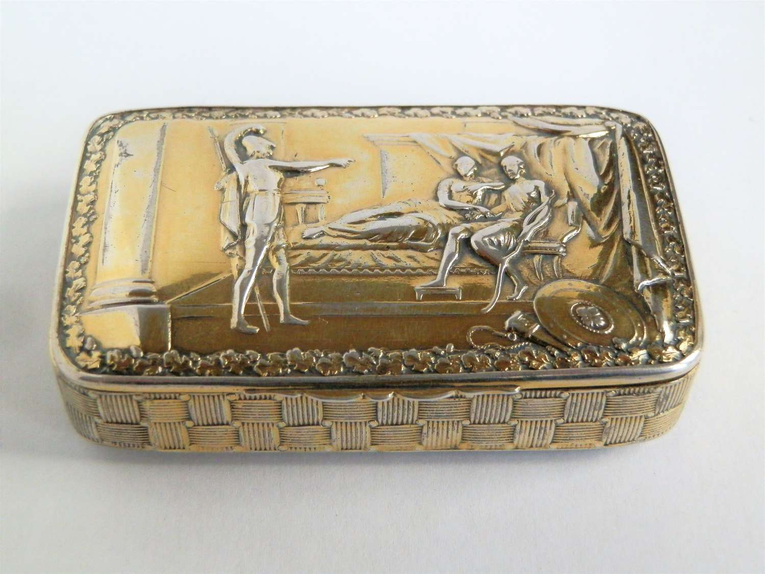 A rare George III silver gilt snuff box, Joseph Wilmore 1814