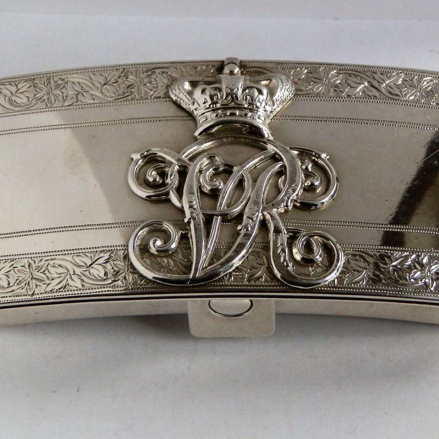 A silver military Victorian table vesta box, 17th Lancers, 1889