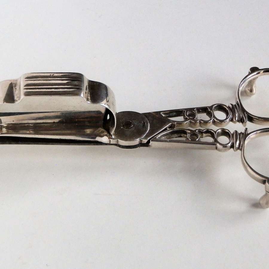 George III pair silver wick scissors. London 1765
