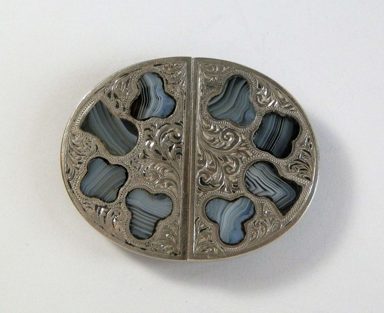 Victorian Scottish agate and silver buckle, c.1880