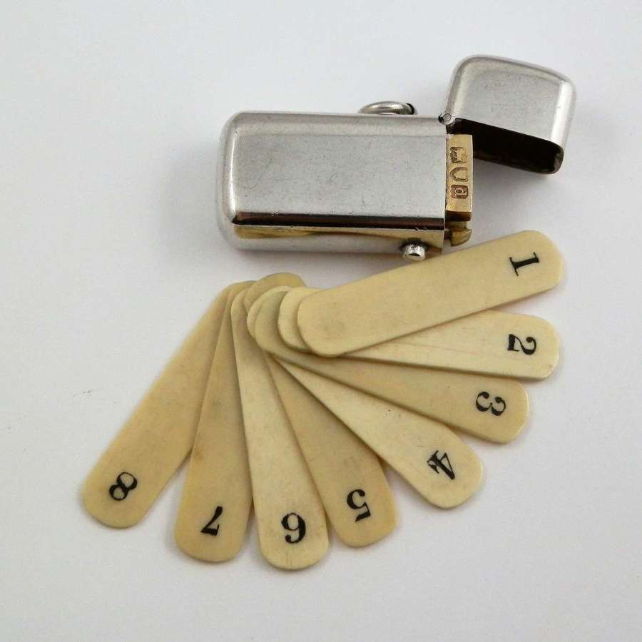 Victorian silver shooting peg markers set, London 1899