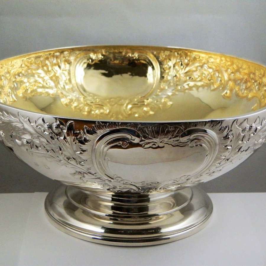 William IV Scottish silver gilt punch bowl, Edinburgh 1833