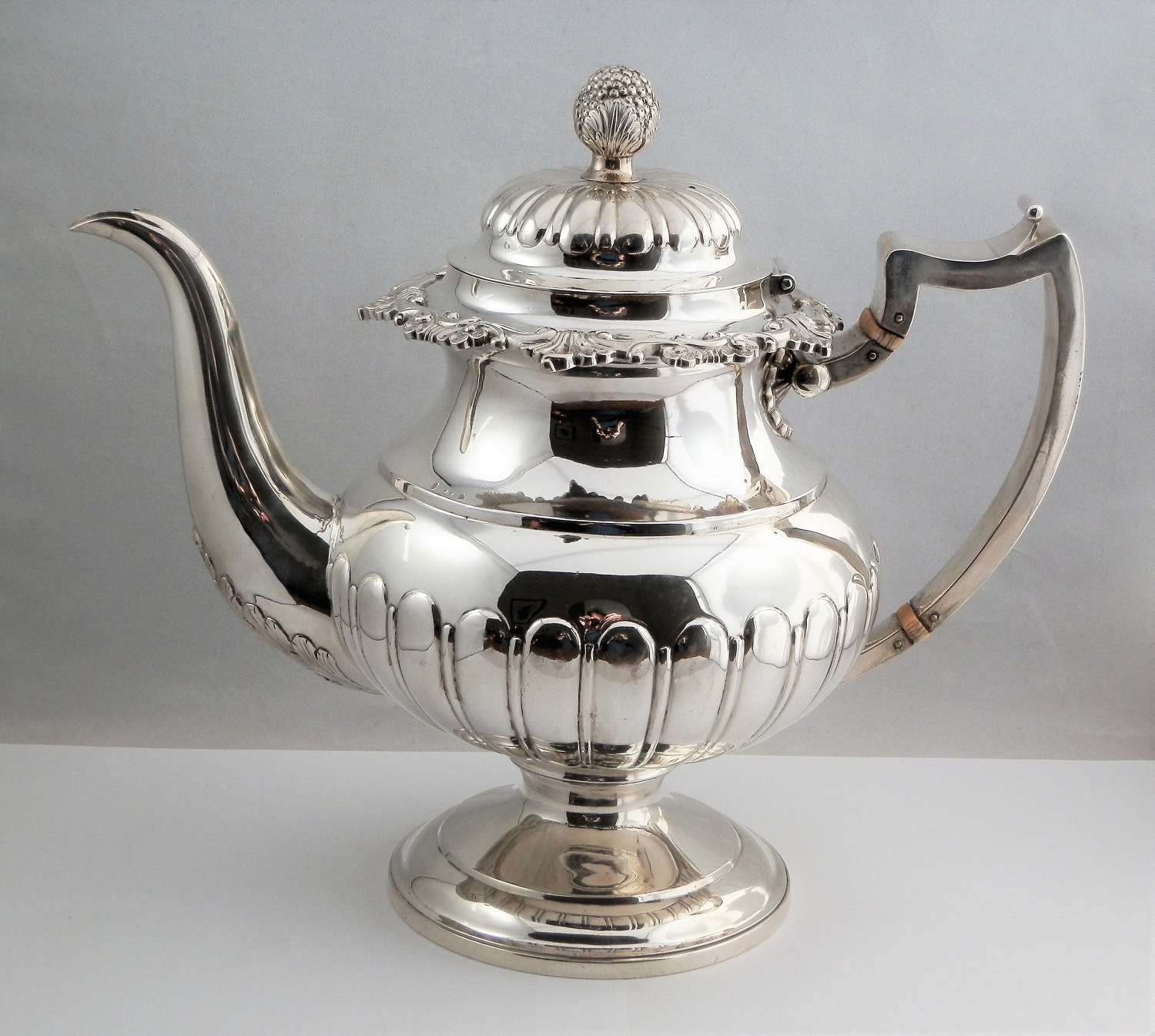 George III Scottish silver teapot, W&P Cunningham, Edinburgh 1814