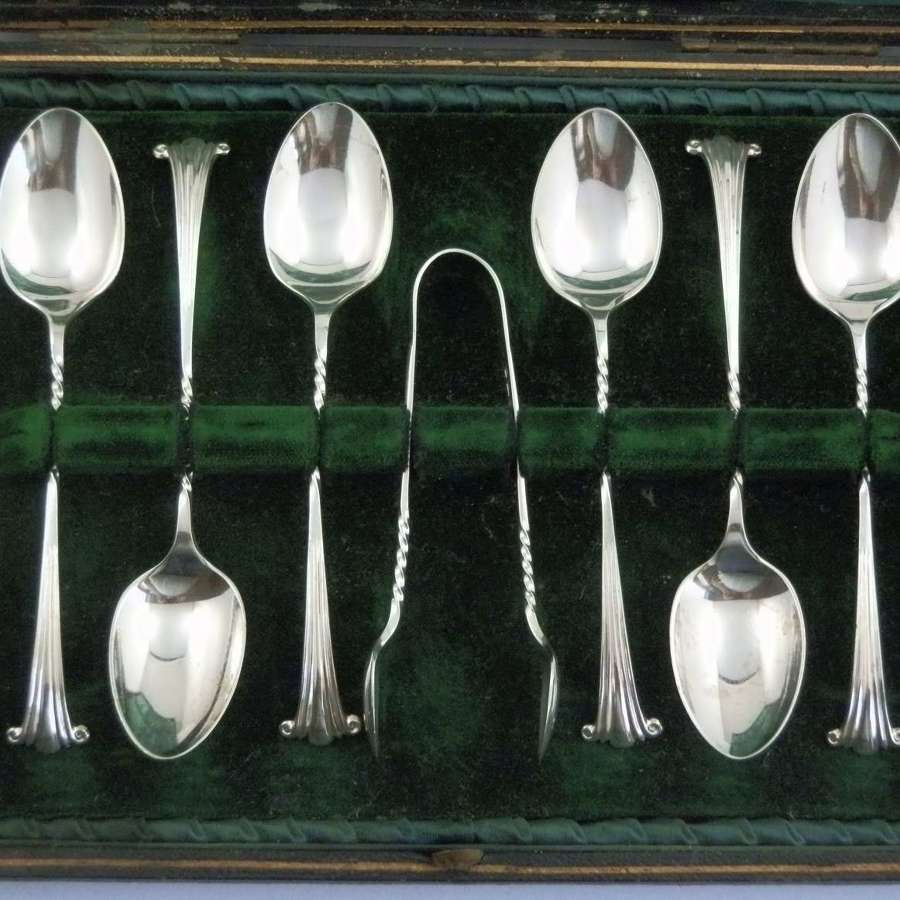 Edwardian teaspoon set, Birmingham 1904