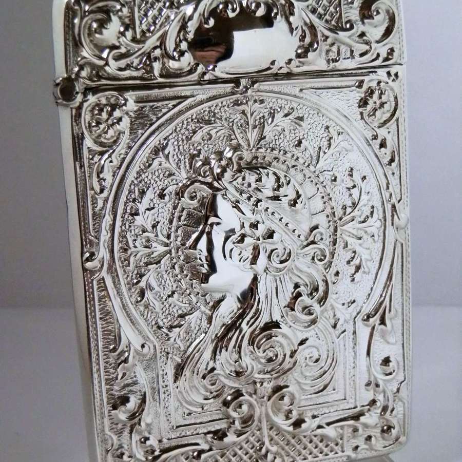 An Edwardian Silver card case, by Robert Pringle 1905