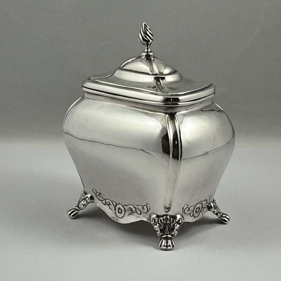 Edwardian Chester silver tea caddy, Nathan & Hayes 1908