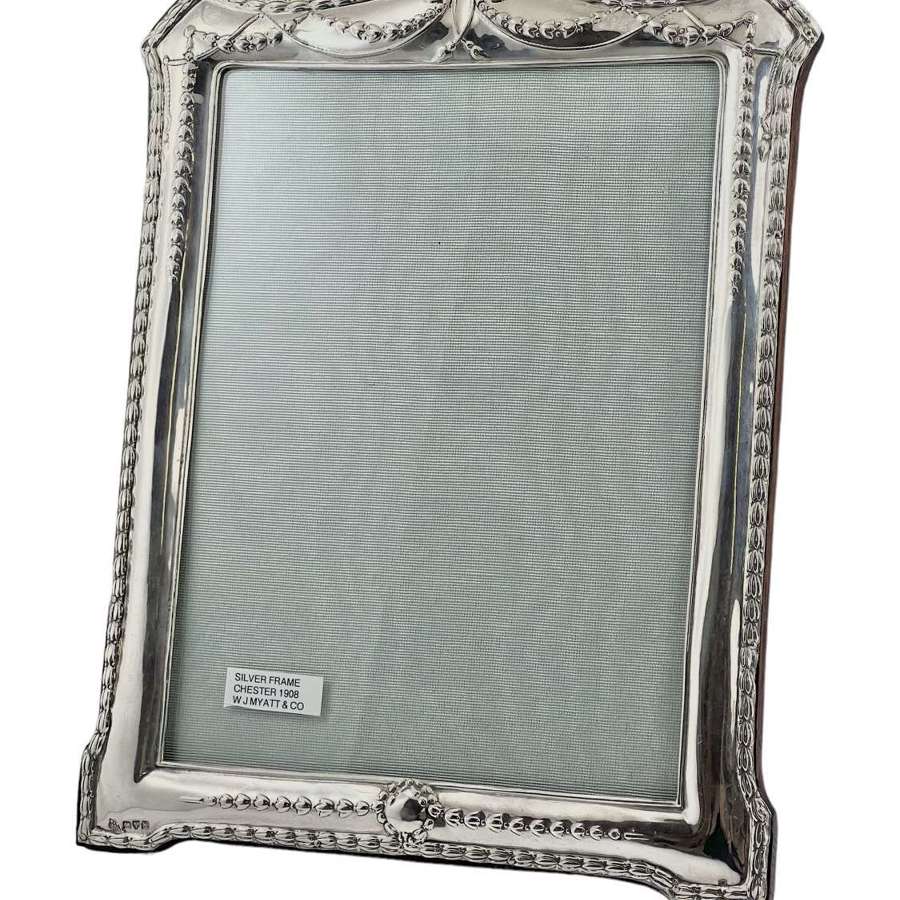 Edwardian large antique silver picture frame, Chester 1908