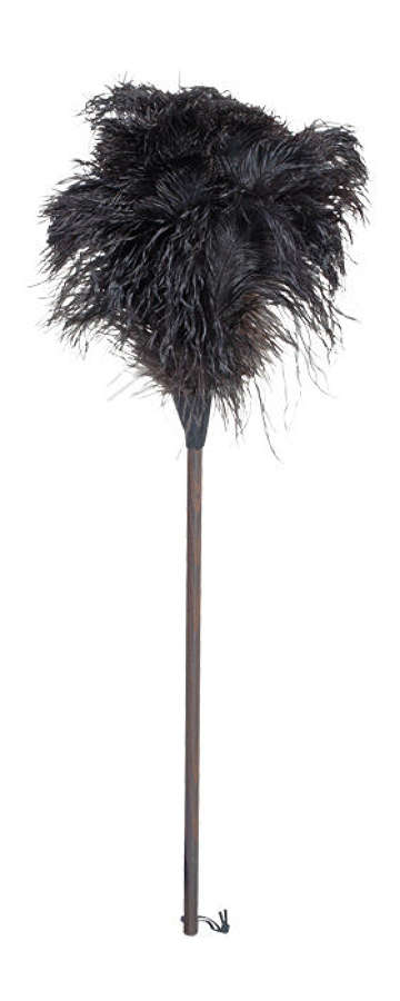 Ostrich Feather Duster - Dark oiled Thermowood handle 90cm