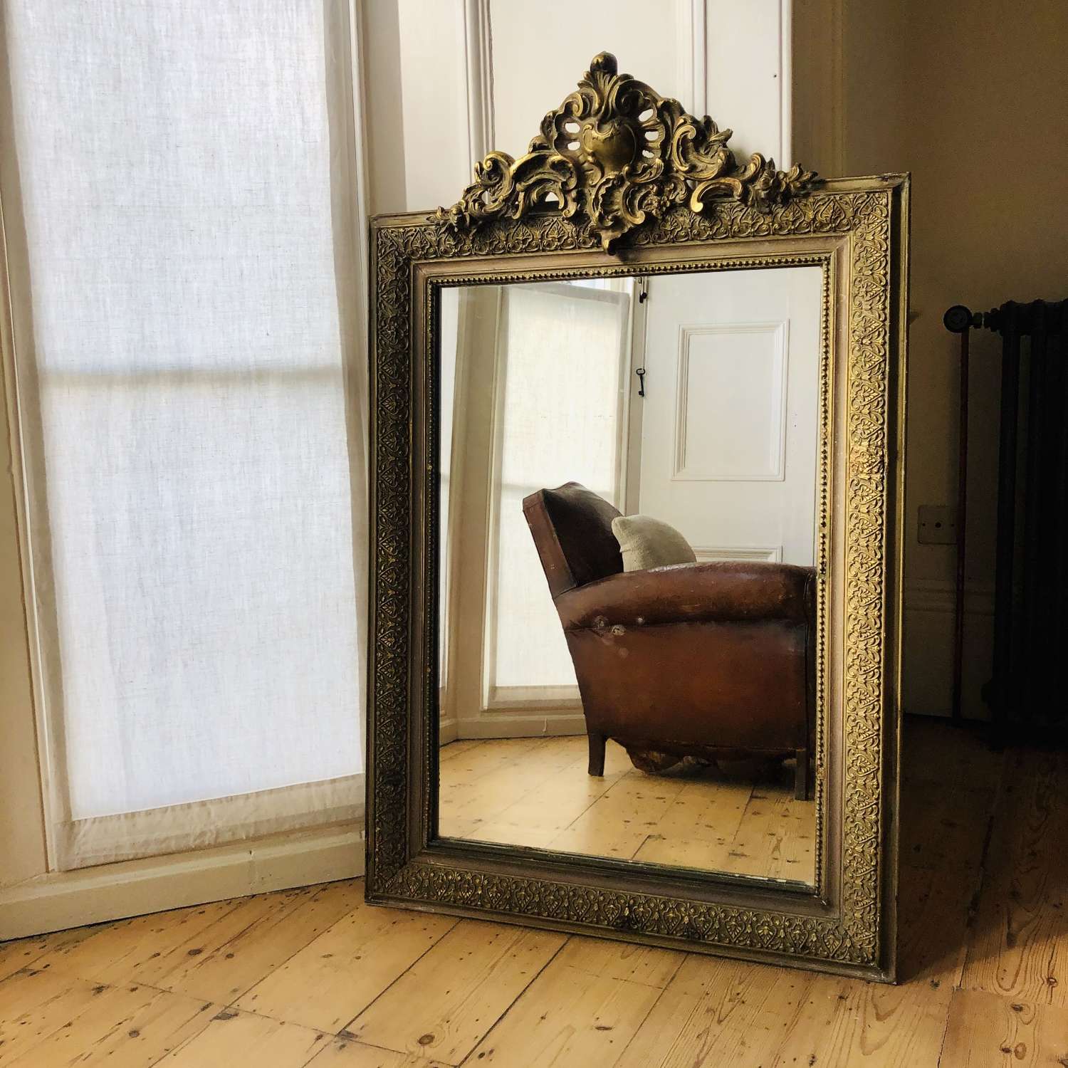 Antique French gilt Louis XV mirror