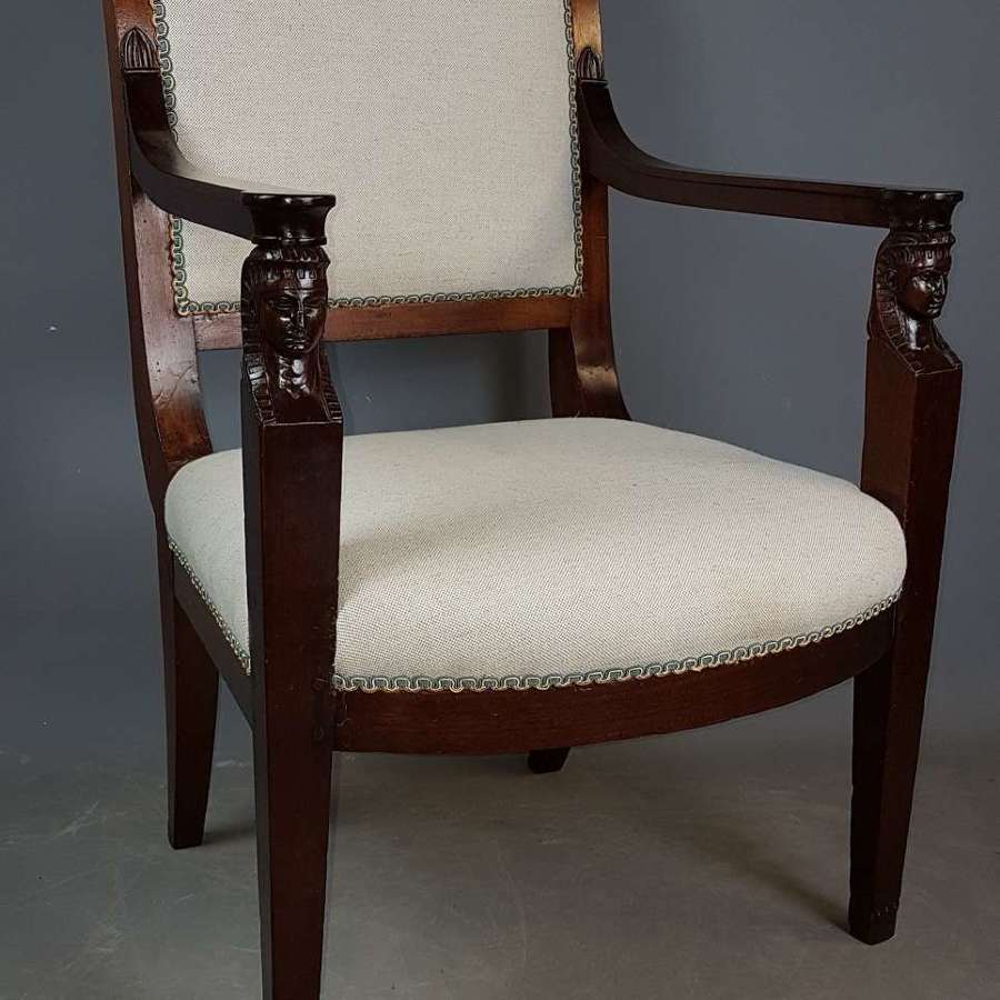 French First Empire Egyptian Revival Napoleon I Armchair