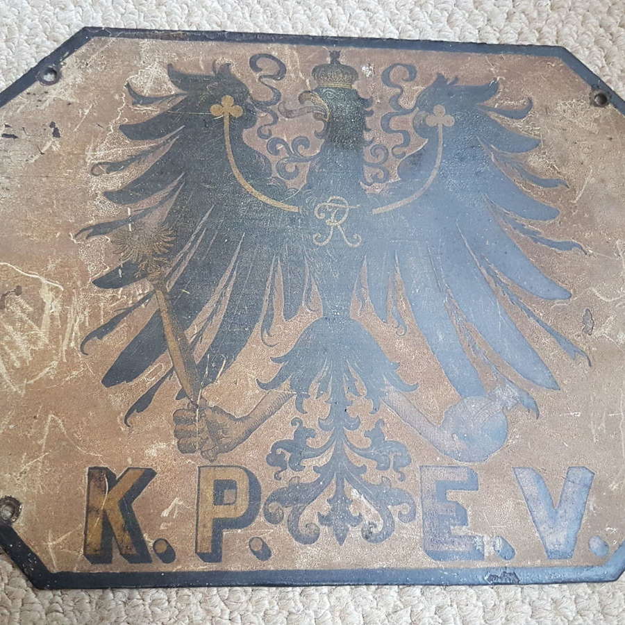 Pre WW1 K.P.E.V Royal Prussian Railways Carriage Shield