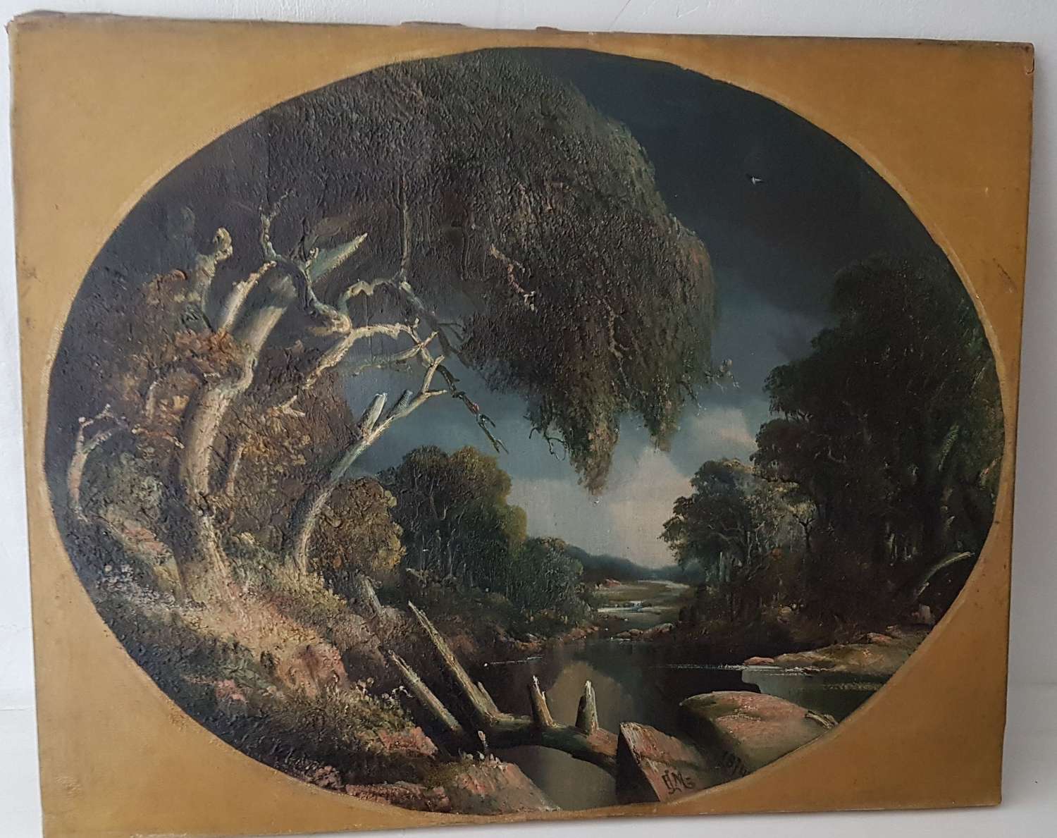 Fearnleigh Montague oil on canvas of Woronora Creek, New South Wales