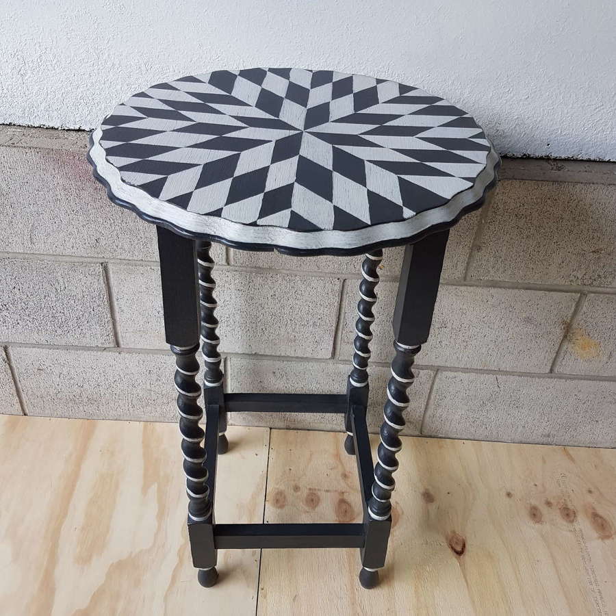 Decorative painted 1930's occasional table