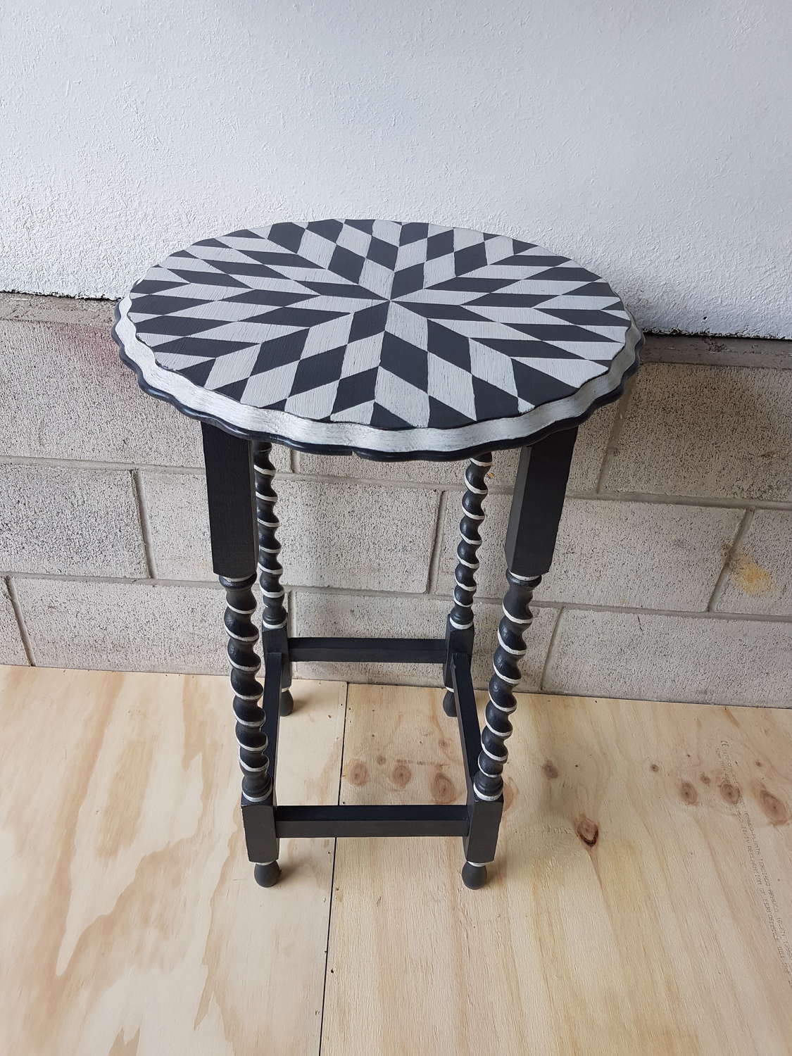 Decorative painted 1930's occasional table