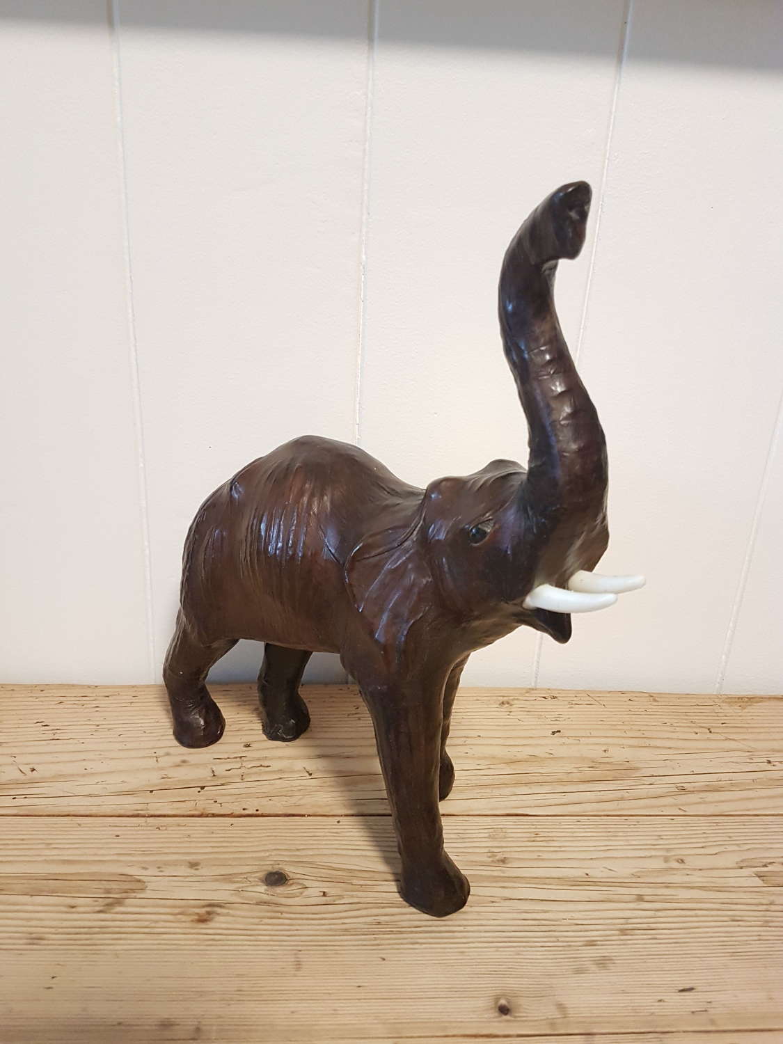 Small leather wrapped Elephant, retailed by Liberty of London