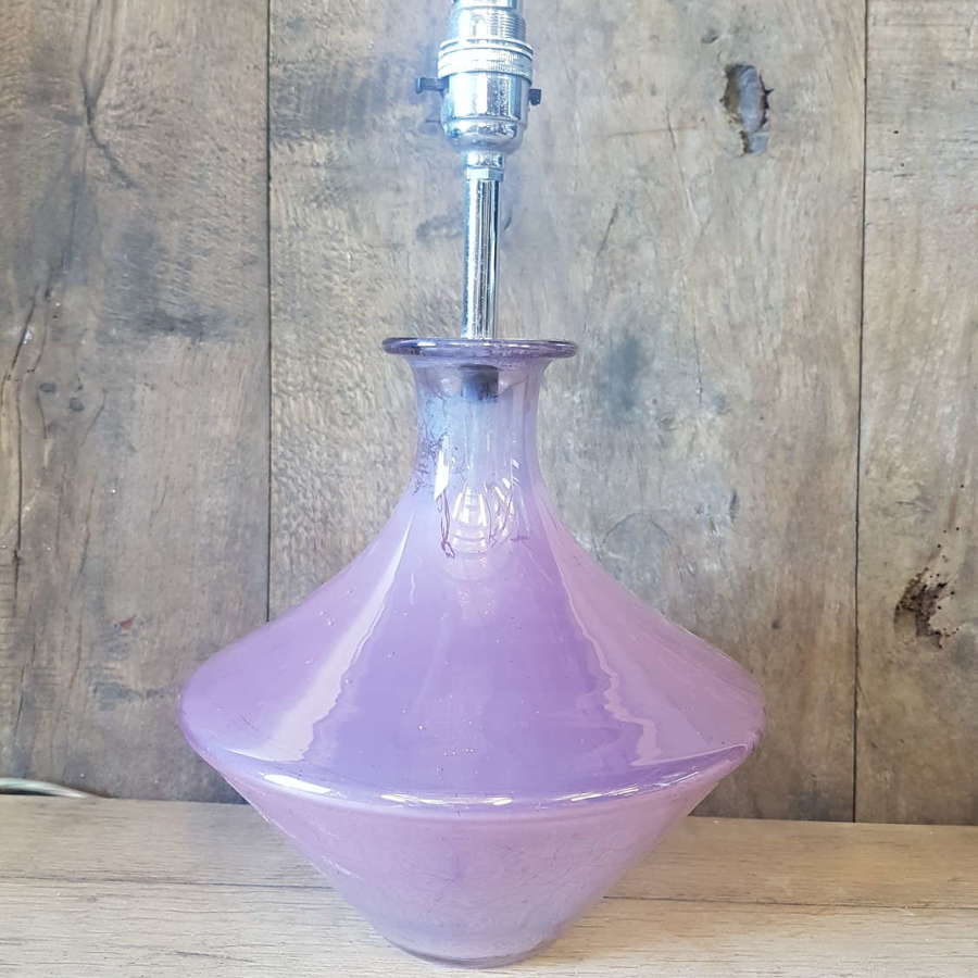 Vintage late 20thC Glass Table Lamp