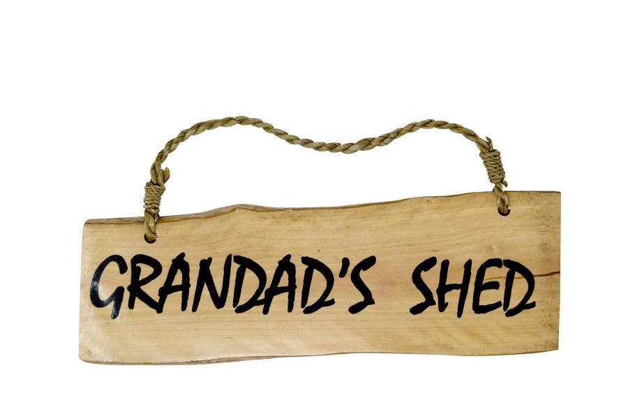 'Grandad's Shed' Coffee Wood Plaque