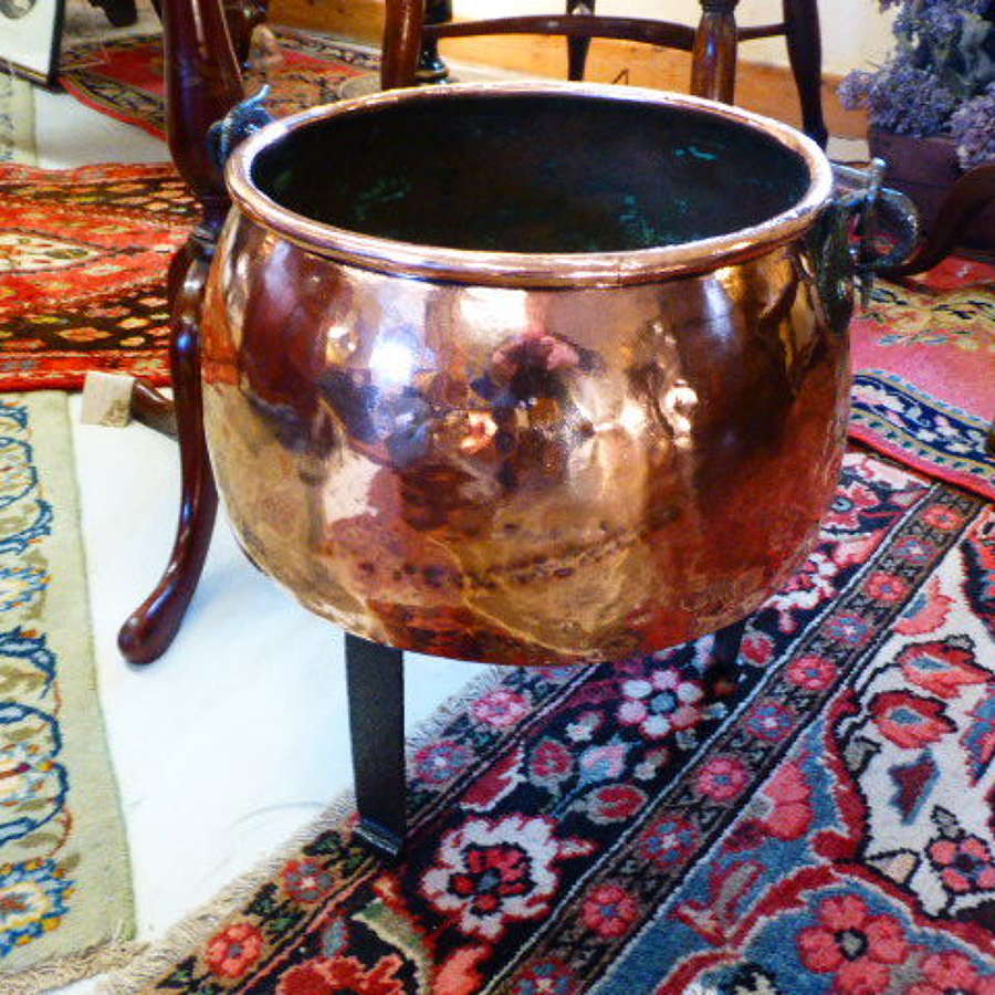 Victorian Copper Pot on Cast Iron Stand