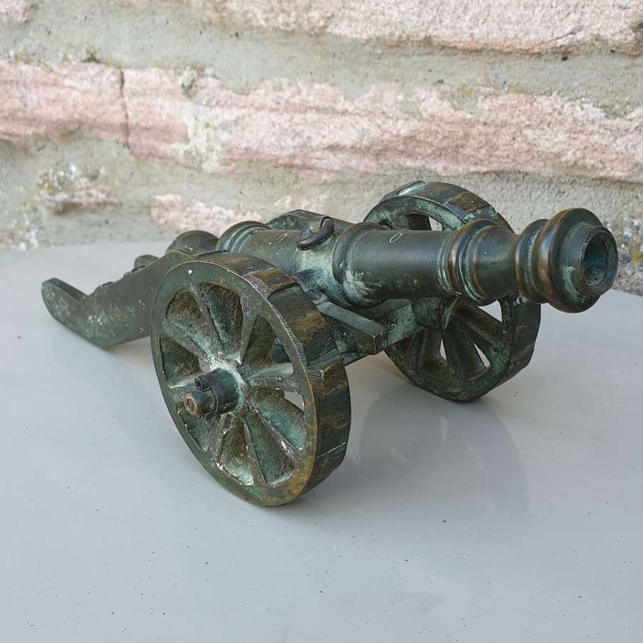 Vintage Solid Brass Desk Cannon