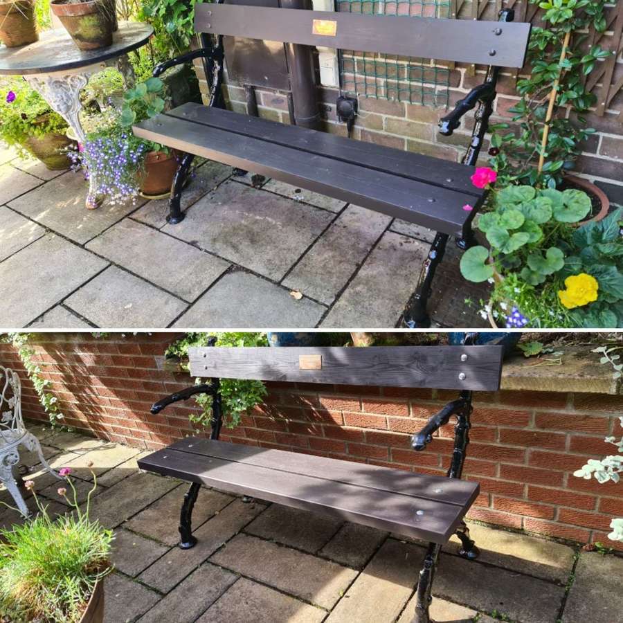 An identical PAIR of Cast-iron 19th Century Garden Benches