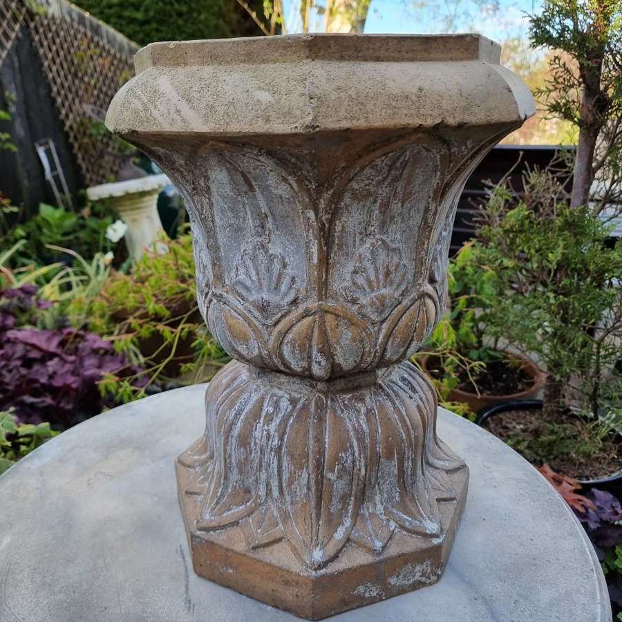 19th Century Well Patinated Scottish Terracotta Garden Urn