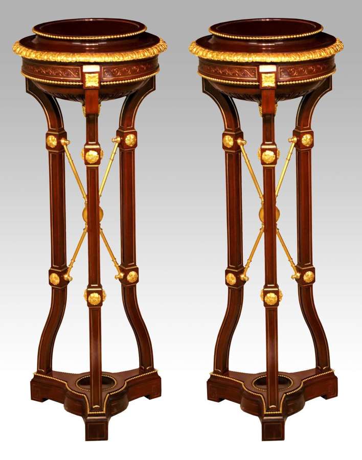 An Exhibition Quality Pair Of Mahogany and Ormolu Palatial Torcheres
