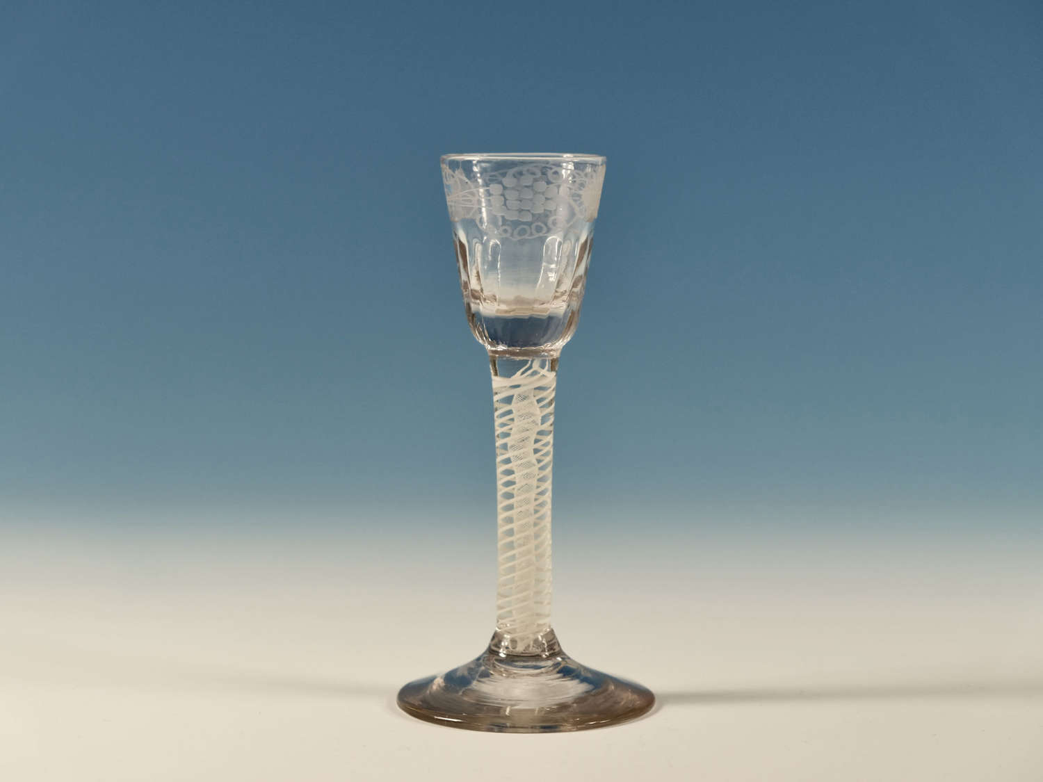 Double series opaque twist cordial glass English C1765