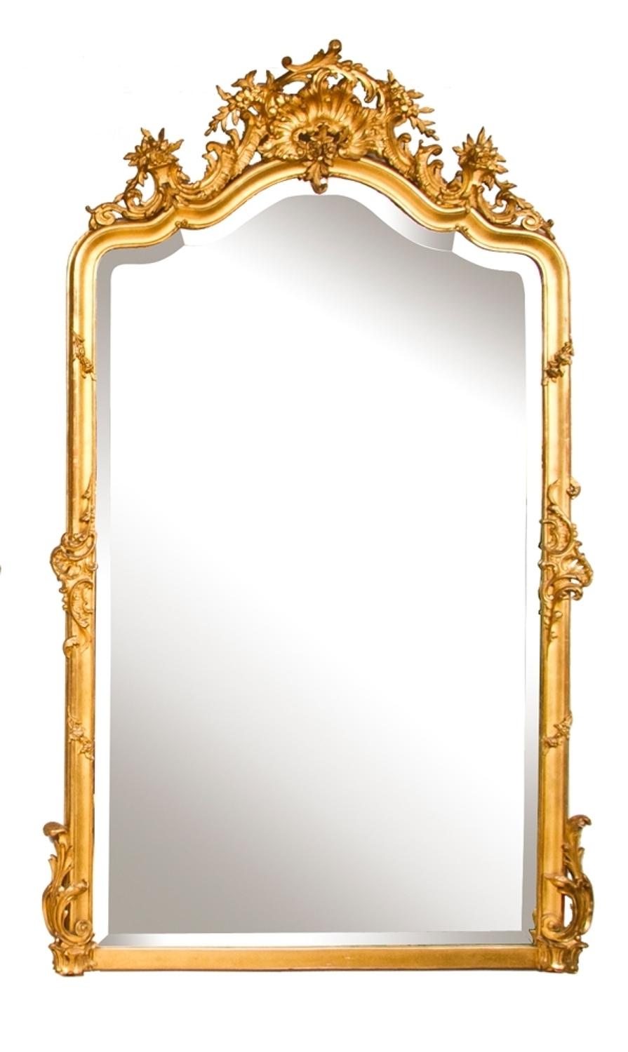 French crested Antique gilded mirror