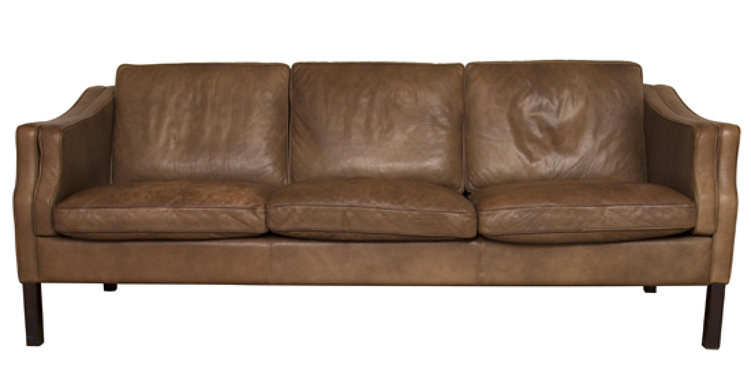 Vintage Danish Stouby Leather Sofa