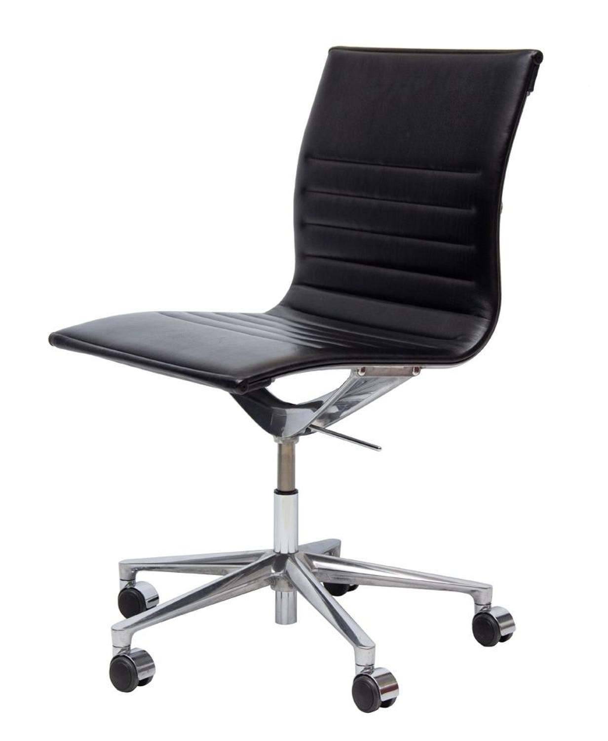 Icaf Italian Leather & Cast Aluminium Desk Chair