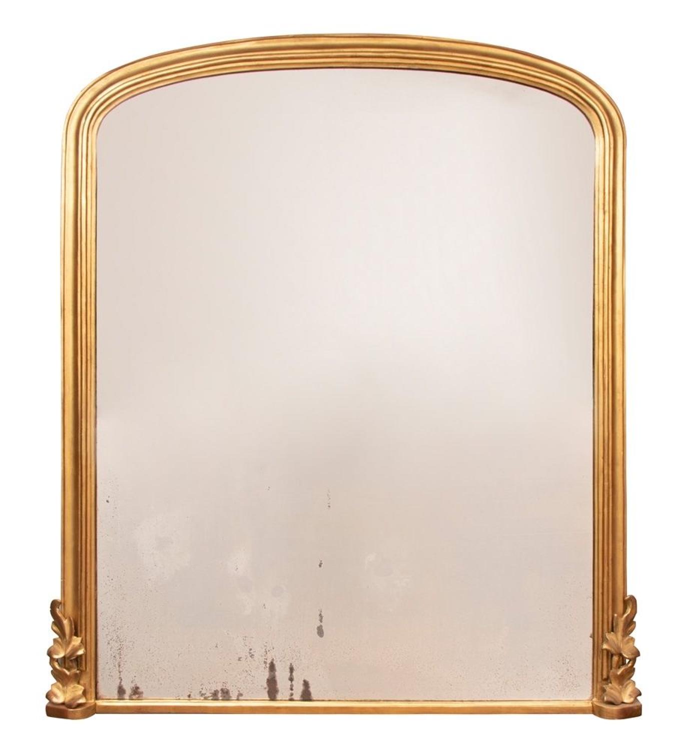 English Antique Overmantle Mirror c.1870