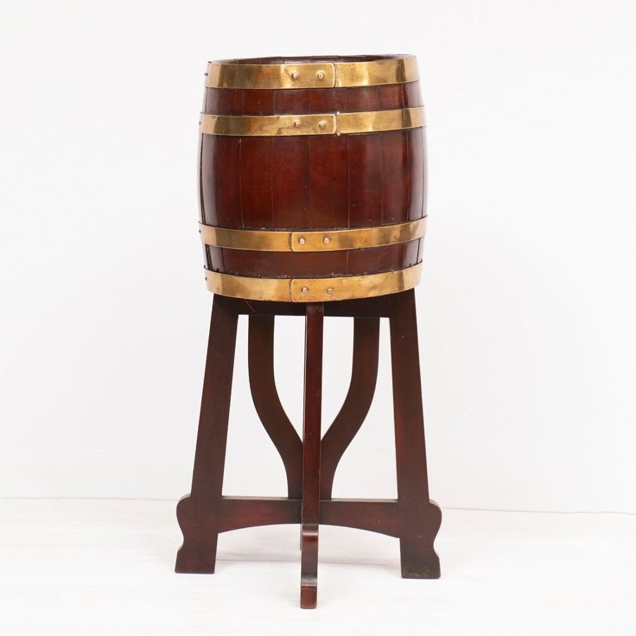 An Antique Irish Peat Barrel on Stand