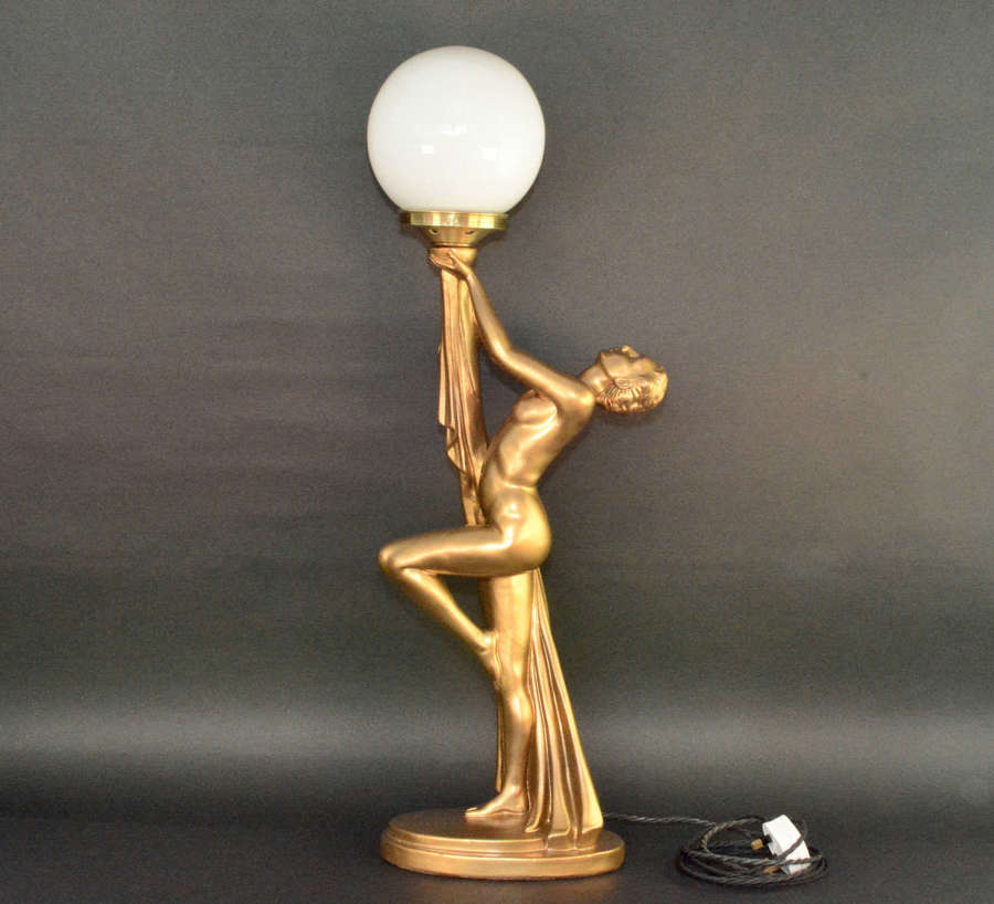 A British 1930's Art Deco lady lamp