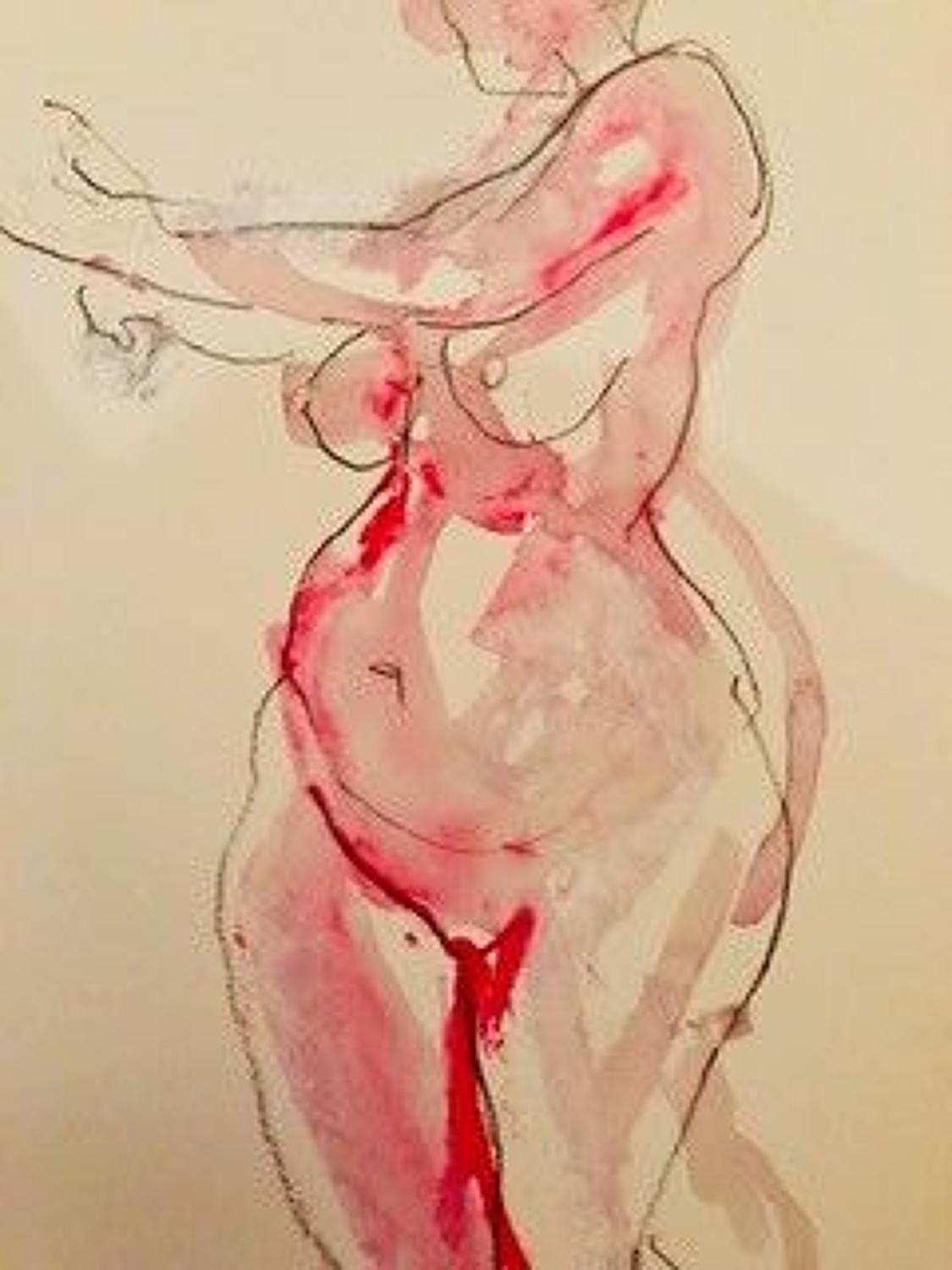 Judith Brenner. Red nude.