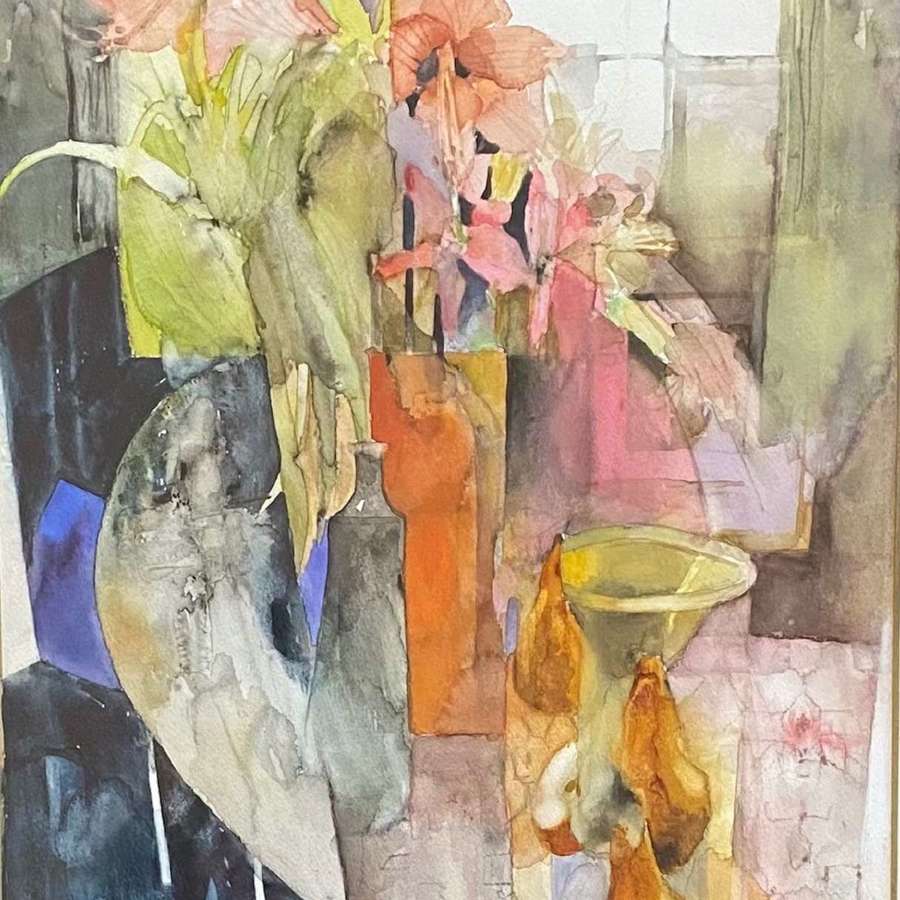 Shirley Trevena.  'Still Life on a marble table'.