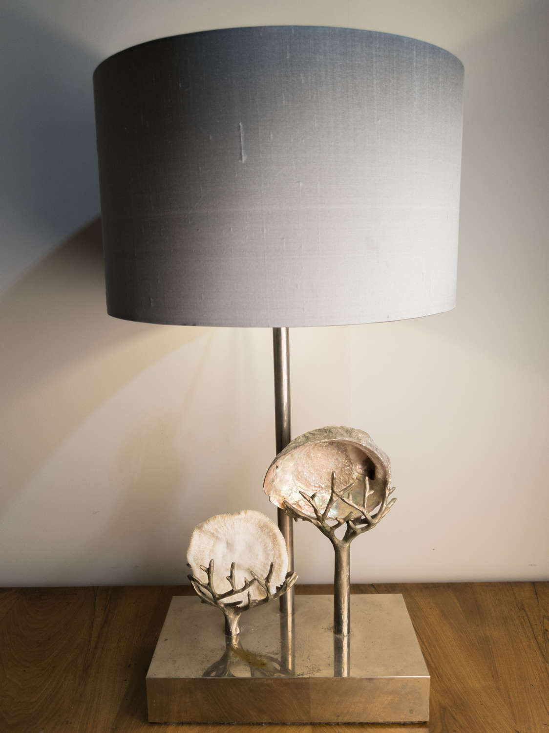 Circa 1930 A Nickel Plated Table Lamp