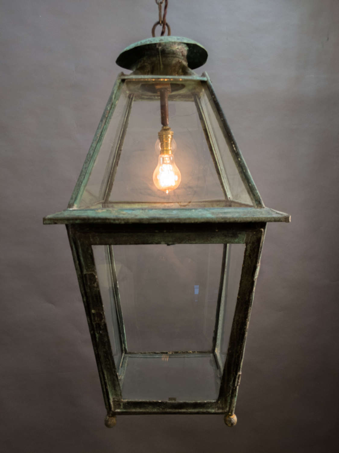 A 19th Century Verdigris Copper Lantern