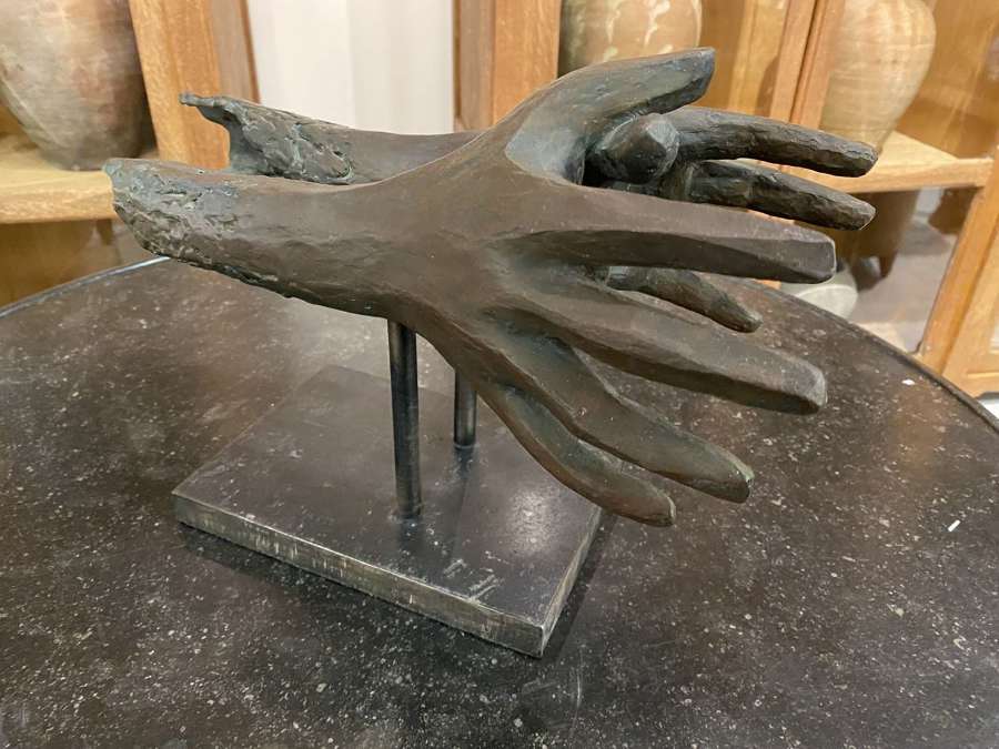 C1950 A French Signed Bronze Sculpture of Hands