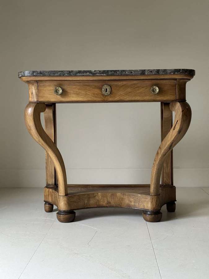 C1830 An Elegant French Walnut Empire Console Table