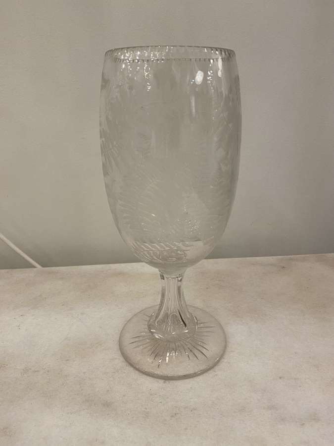 C1870 An English Crystal Fern Glass Vase